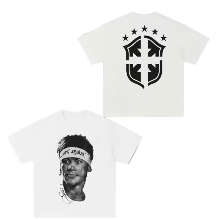 Neymar Football Star Print T-Shirt